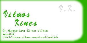 vilmos kincs business card
